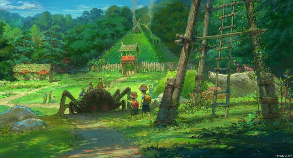 広場にはタタリ神や乙事主のオブジェが並ぶ／©2022 Studio Ghibli