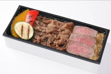 西洋銀座「牛フィレ肉と黒毛和牛のステーキ重」1404円