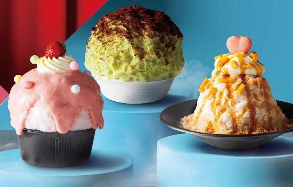 （左から）【武蔵小山】はいむる珈琲店の「イケセイの姫」1590円〈販売期間：4月26日（火）～28（木）〉／【祐天寺】リコッタの「ピスタチオティラミス」1540円〈販売期間：5月3日（火・祝）～9（月）〉／【埼玉】クラフトカフェの「おさつキャラメルミルクティー」1430円〈販売期間：5月3日（火・祝）～9（月）〉