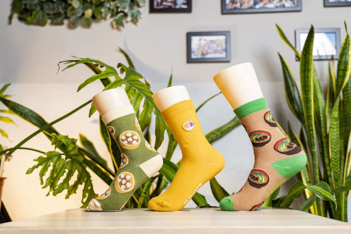 刺繍タイプNT$200(中央)、プリントタイプNT$230。20〜26cm対応