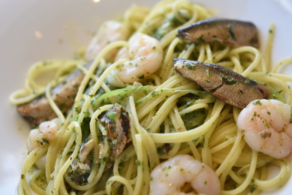 「海老と鰯の大葉ジェノベーゼ」