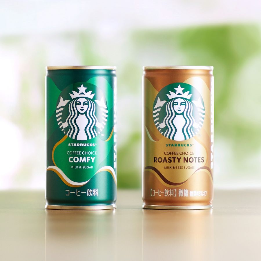 左：「スターバックス&reg; COFFEE CHOICE コンフィ」(185ml) 129円 右：「スターバックス&reg; COFFEE CHOICE ロースティノーツ」(185ml) 129円