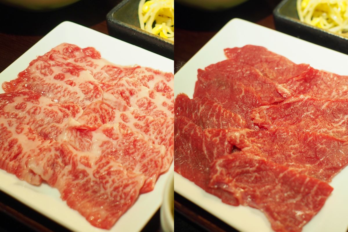 （写真左）カルビ、（写真右）ロース