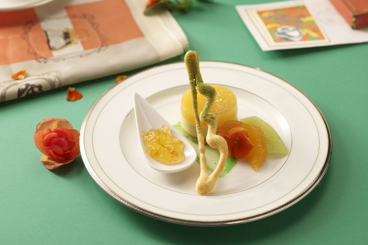 「グリーン&オレンジ アフタヌーンティーセット」上段イメージ