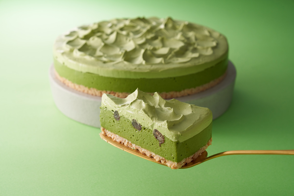 「アーモンドミルクの抹茶ムース」476円（持ち帰り）、485円（店内利用）