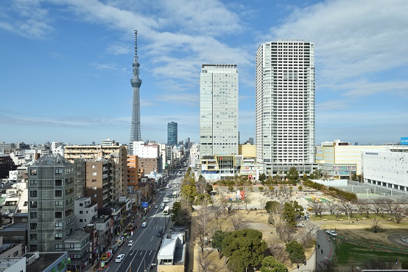 北側の部屋から見える景色