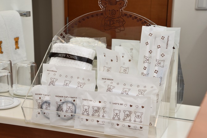 コアラのマーチのキャラクターがデザインされたアメニティ