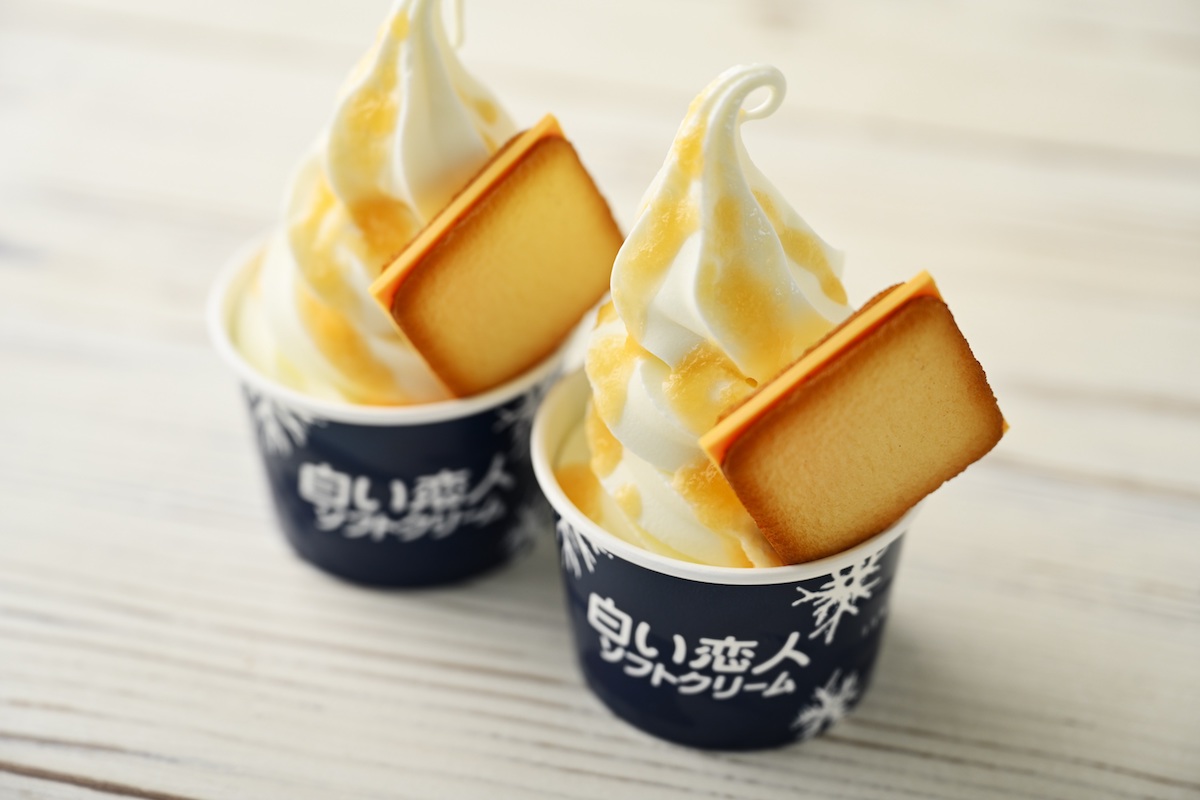 白い恋人ソフトクリーム　イシヤ日本橋限定トッピング（メロン） 600円（税込）