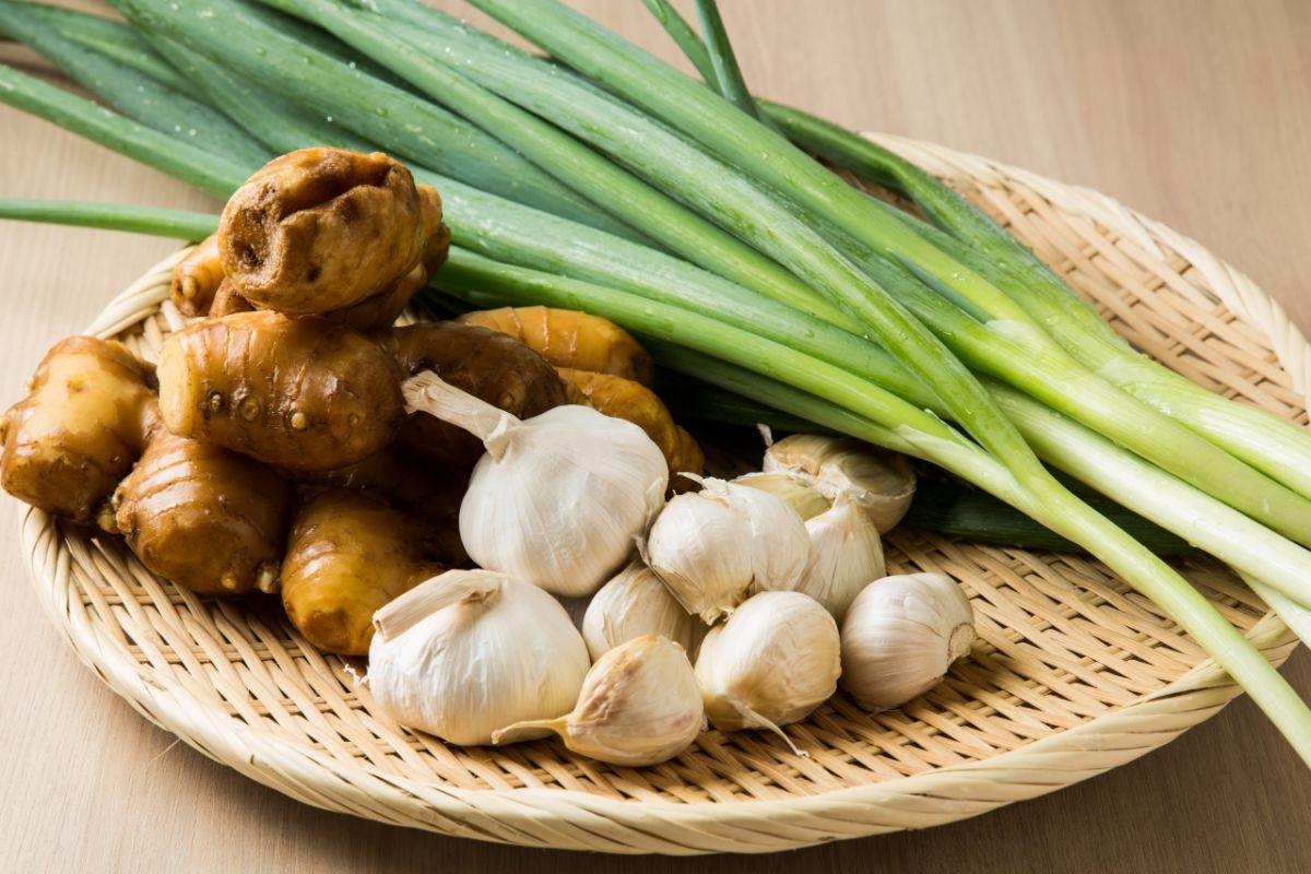 トッピングのショウガやネギ