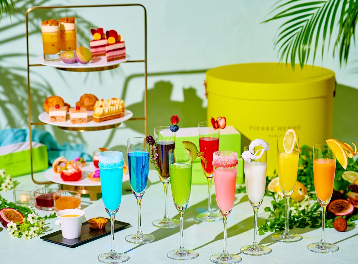 ハドソンラウンジではカラフルなモクテルが選べるプランも提供