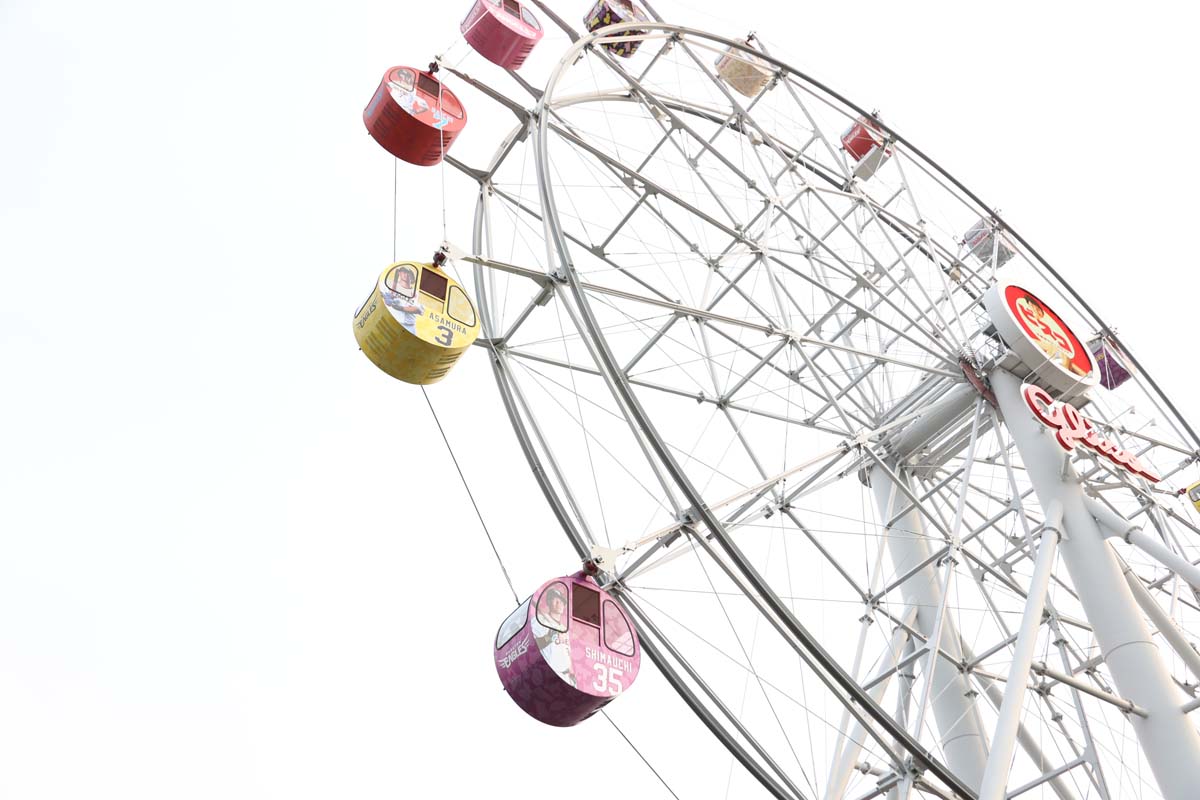 ゴンドラは各選手の写真や背番号が