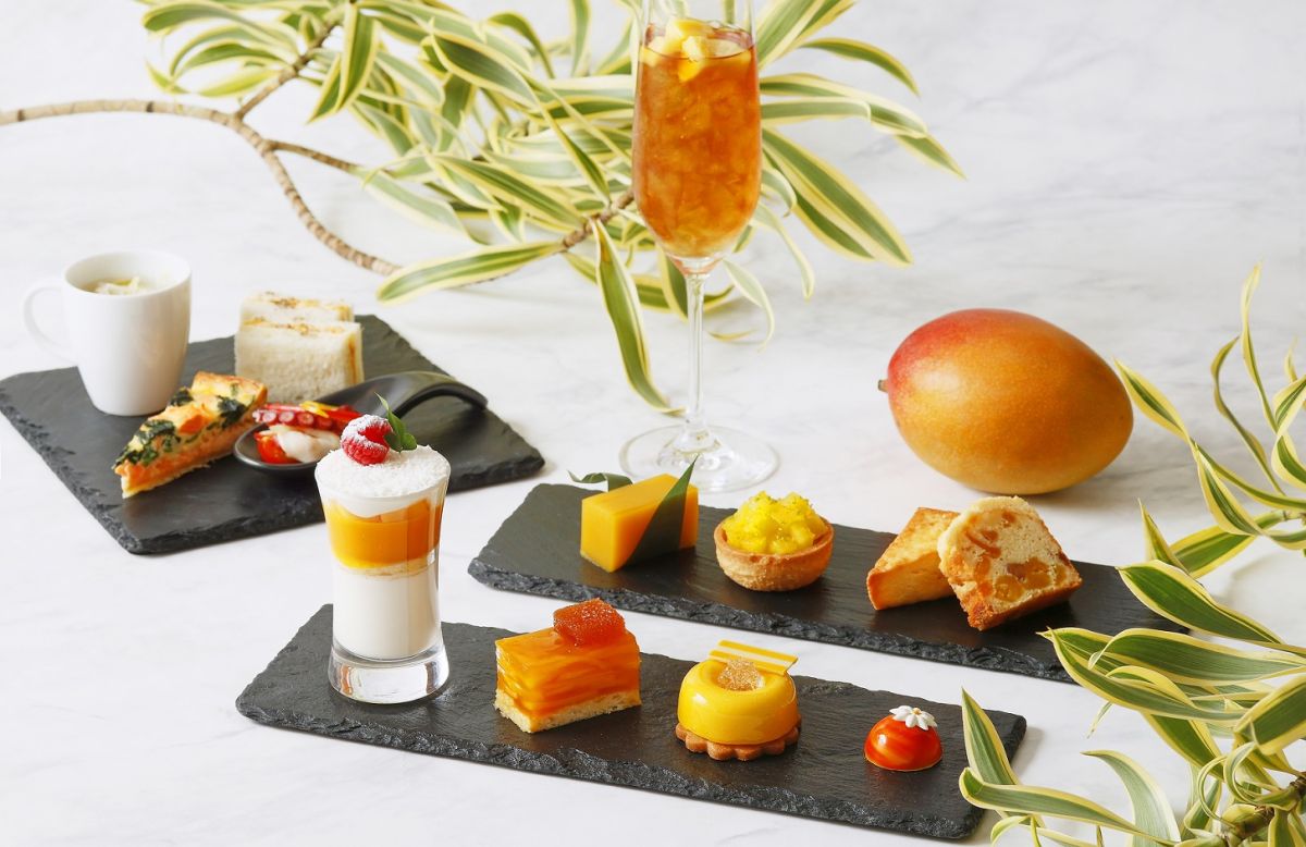 「マンゴーアフタヌーンティー」1名 4950円、グラスシャンパーニュ付 1名6820円