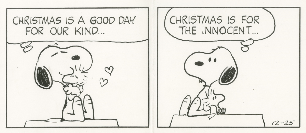 「ピーナッツ」原画（部分）1973年12月25日