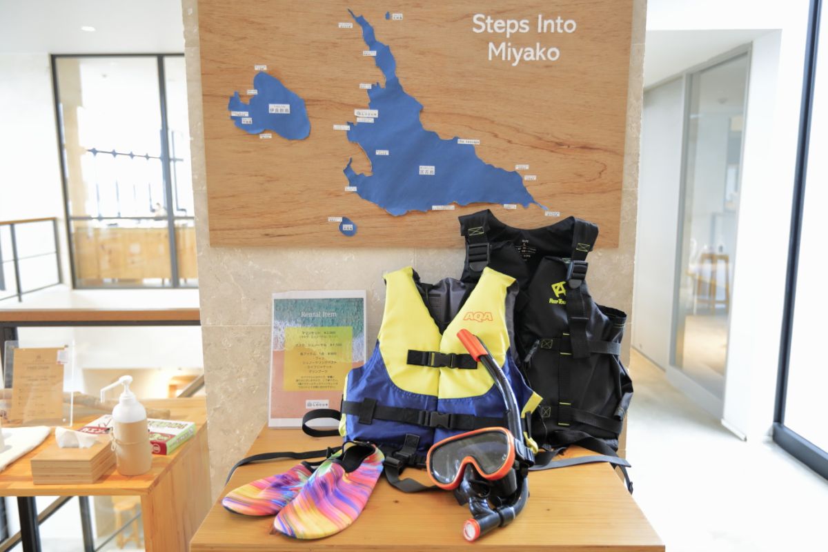 マリンアイテムのレンタル（有料）も用意