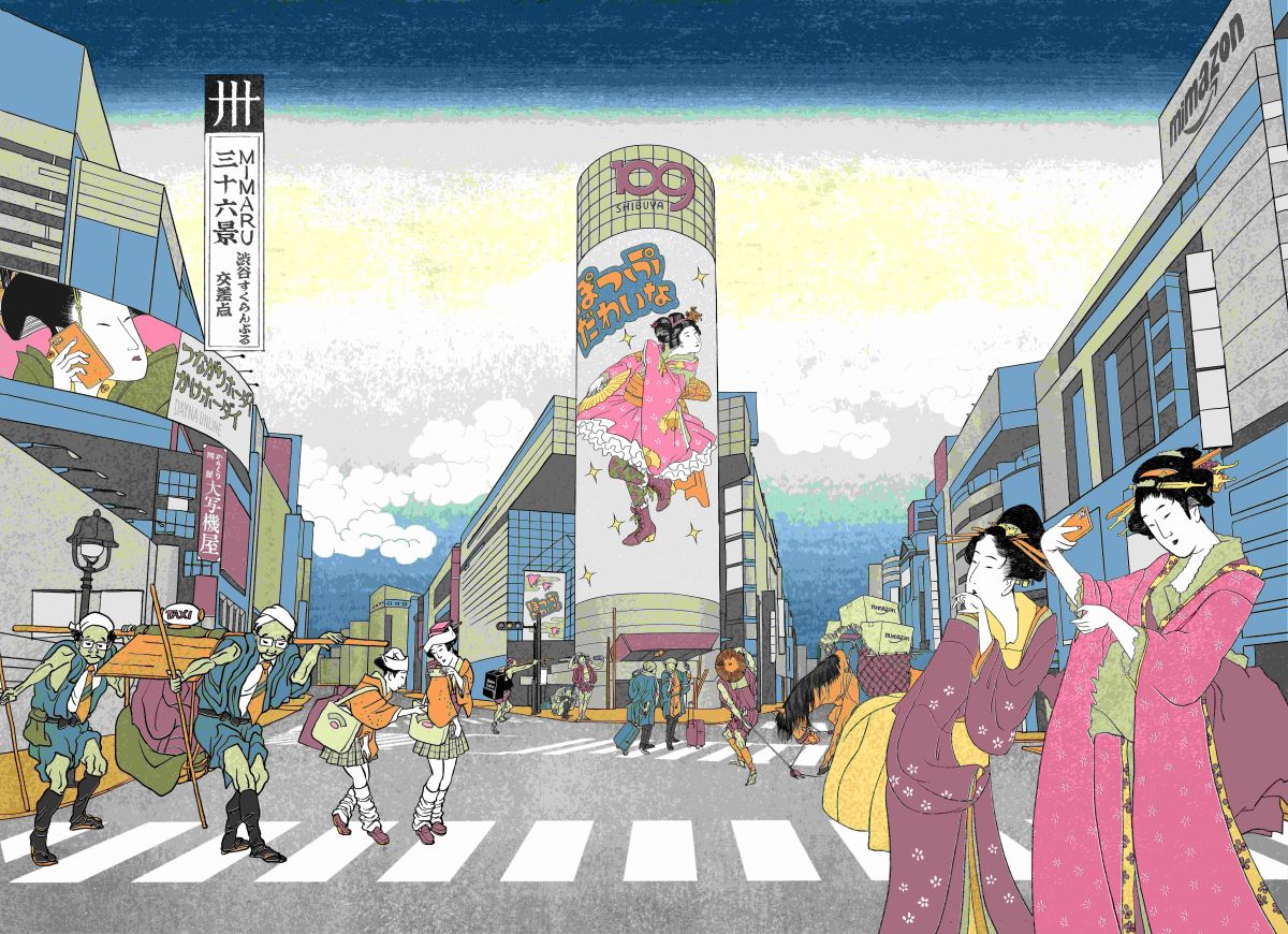 東京の街並み浮世絵 東京 中央区 浮世絵散歩 MODEL COURSE 3 | Central Tokyo for