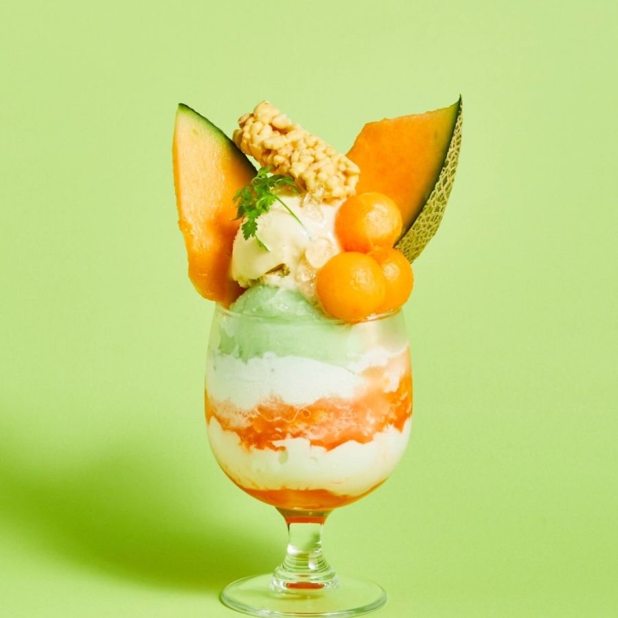 「北海道メロンとバニラアイスのパフェ氷」1430円