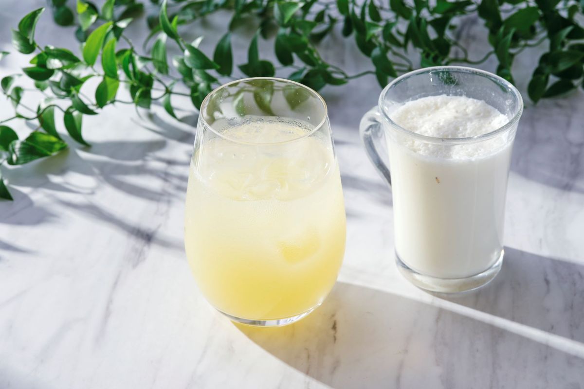 レコメンドティー。左からソルティーソーダ、チーズラテ 