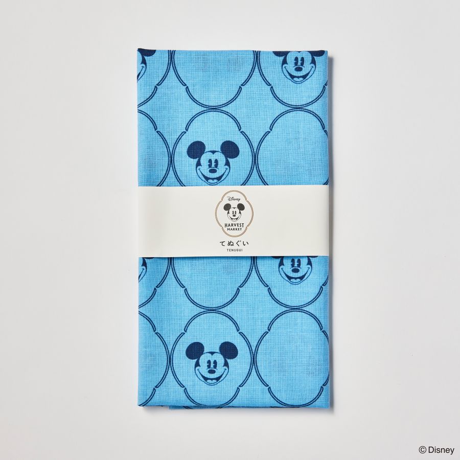 ミッキーマウス モノグラム柄手ぬぐい（藍色） 880円