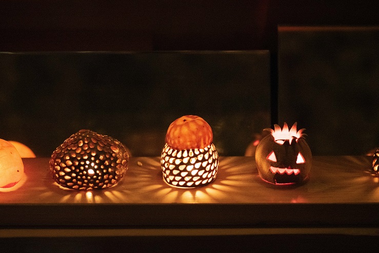 手作りのピールアートランタンはどれも唯一無二の作品