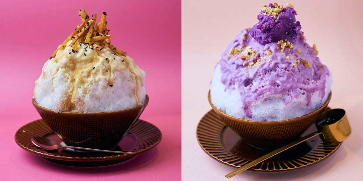 おばんざい食べ放題の「もつ吉」のかき氷メニューに、やき芋専門店の限定シロップが登場！