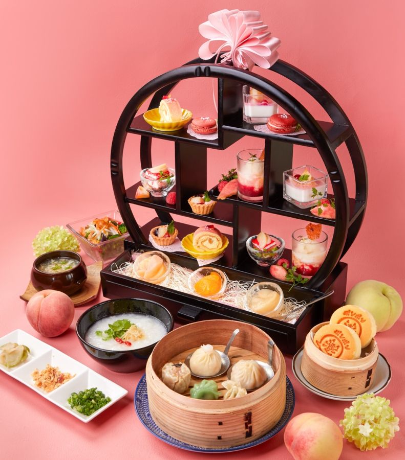 チャイニーズアフタヌーンティー付き「小籠包5種と美人粥の楊貴妃コース」1名2480円（※ランチタイムのみ提供）