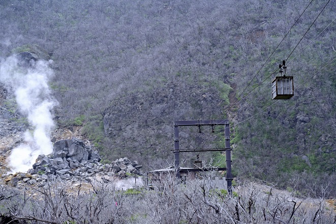 黒たまごを運ぶケーブル