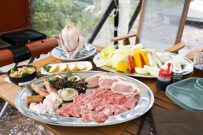 丸焼きチキン付きBBQコース