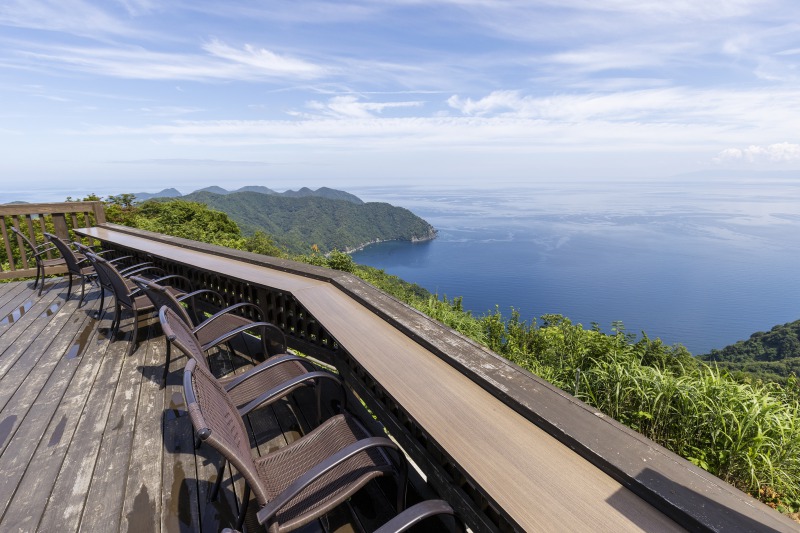 「茶屋テラス」は春の常神半島を彩る「神子の山桜」の隠れ絶景スポット
