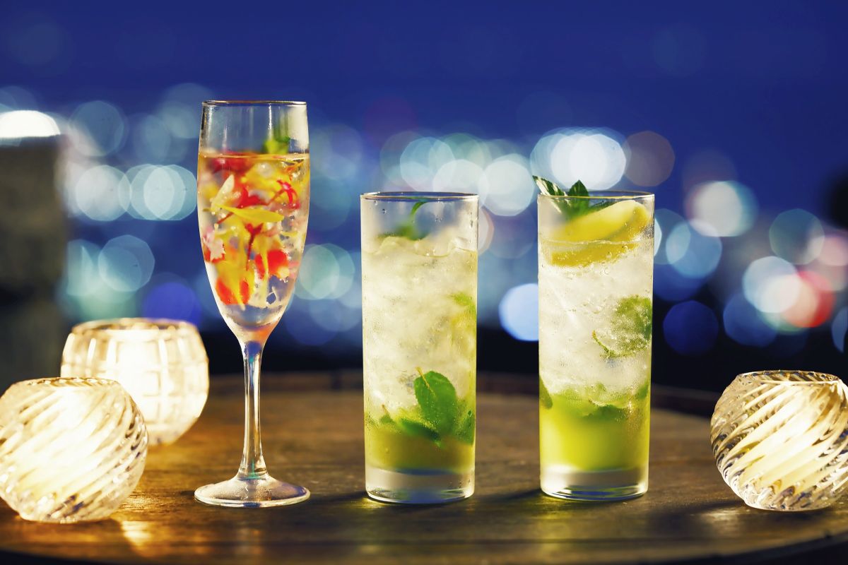 左から順に、フーゴ、布引モヒート、ミントレモネード