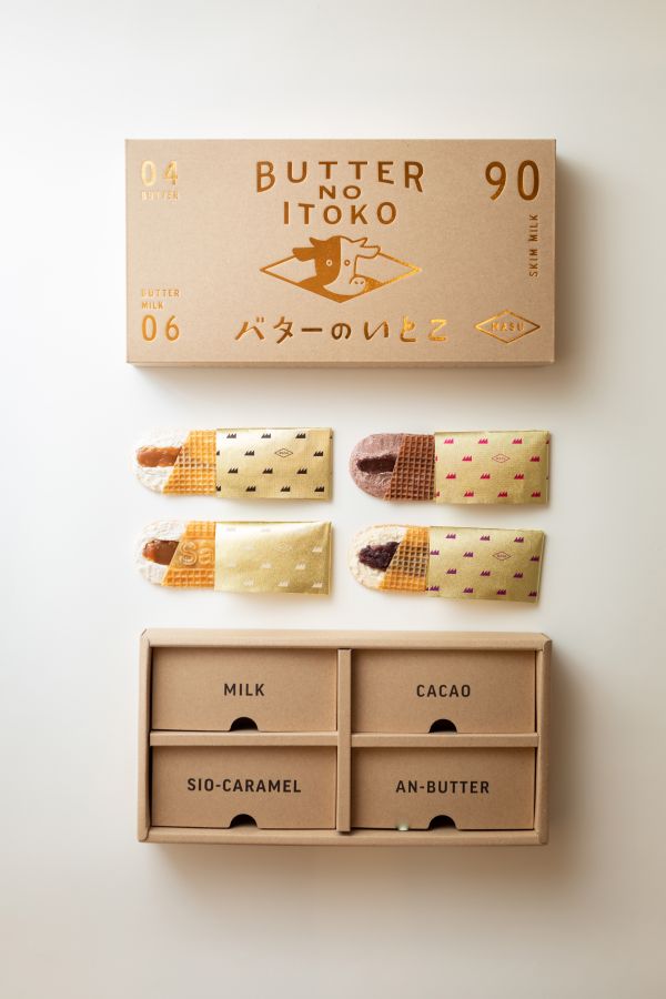 バターのいとこ THE GOLDEN BOX（ミルク、チョコ、あんバター、塩キャラメル 各3枚入り） 3564円