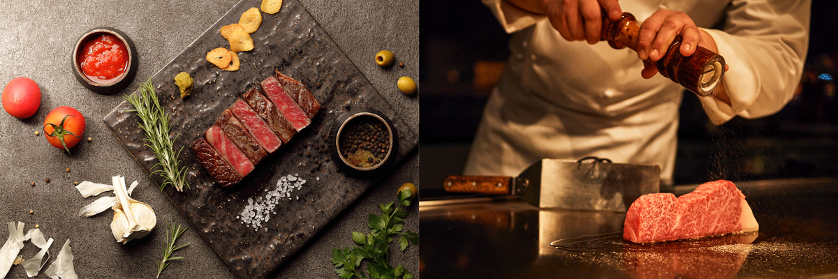 ステーキディナー 特選黒毛和牛1万3800円