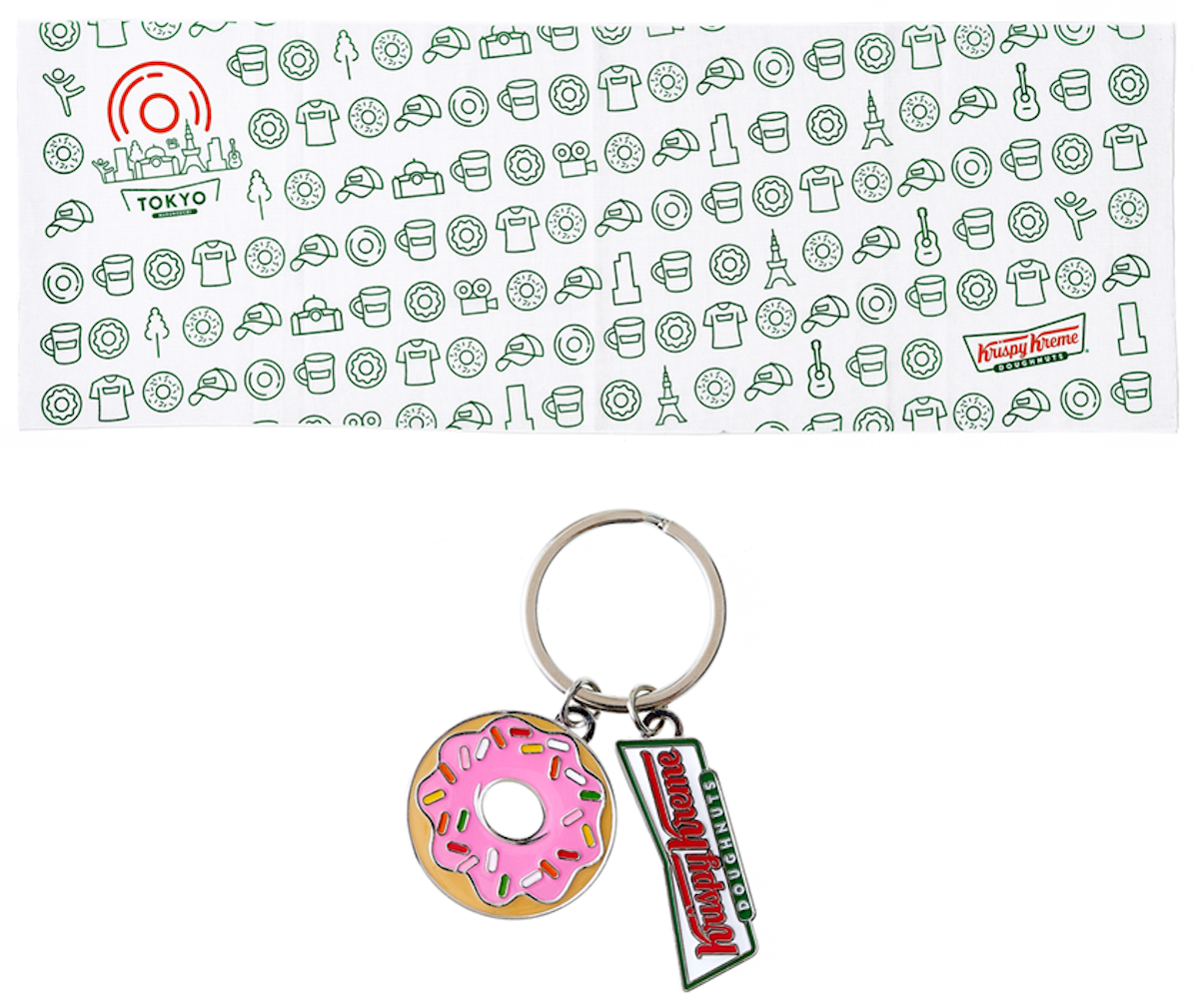『クリスピー・クリーム・ドーナツ オリジナル 手ぬぐい／キーホルダー（スプリンクル）』