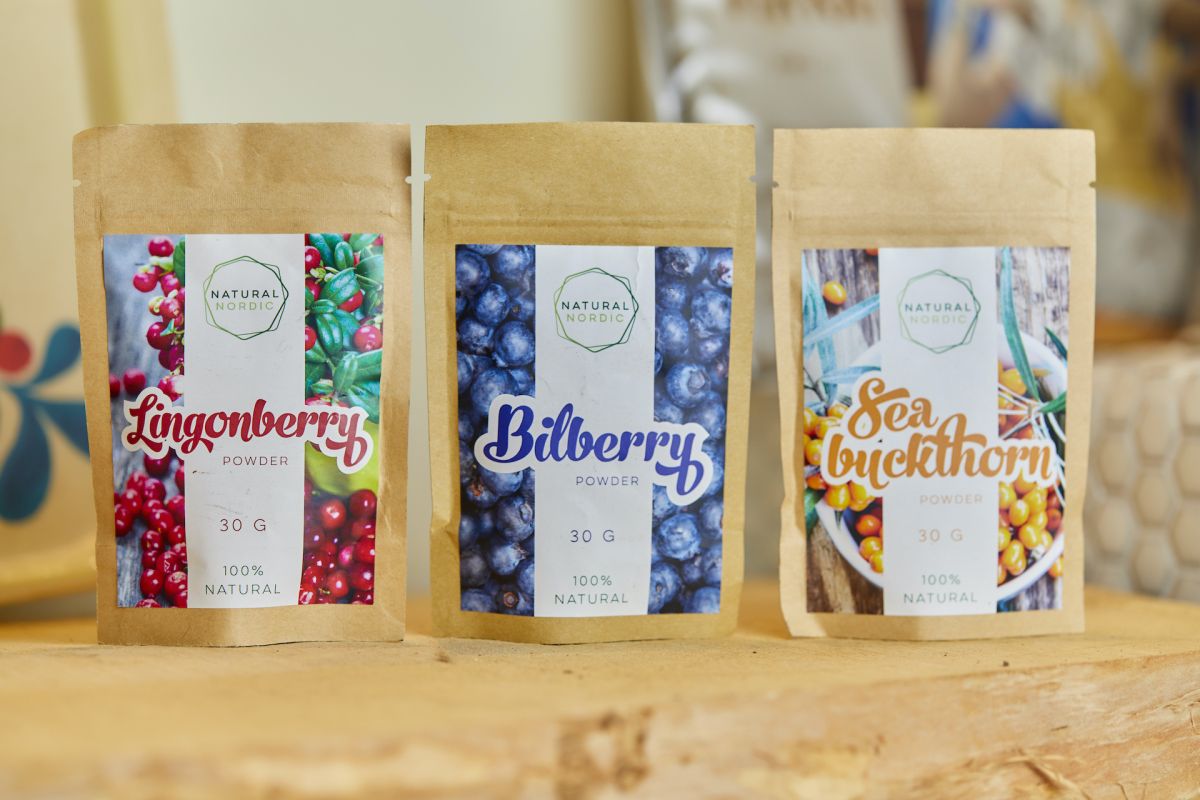 左からリンゴンベリー、ビルベリー、シーバックソーン