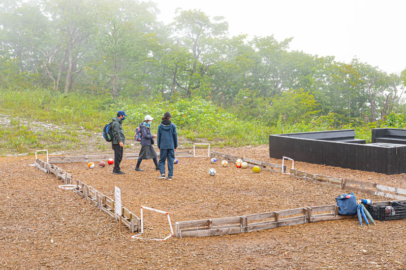 サッカーのようにボールを蹴ってプレイする、キック式ビリヤード