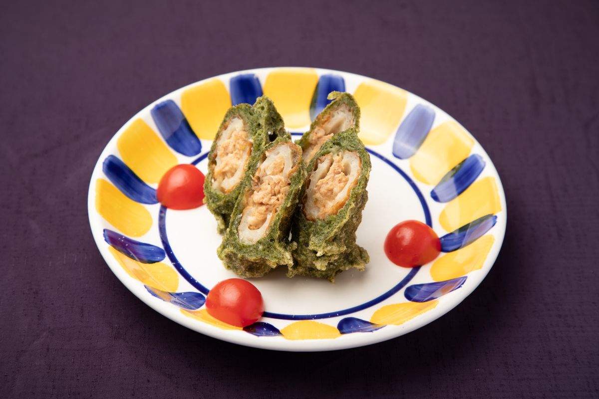 カツオを入れた！ちくわ磯部揚げ