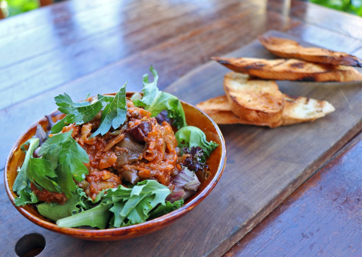 「エッグプラント・カポナータ」$14