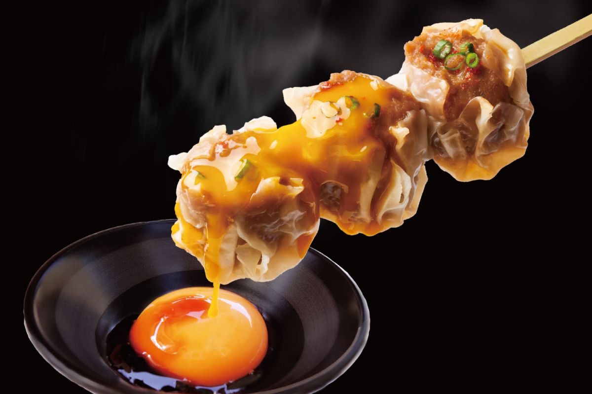 「月見牛鍋シュウマイ串」580円