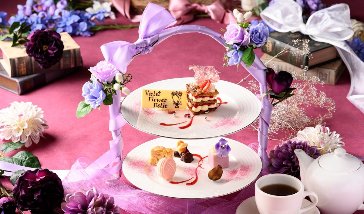 【アニヴェルセルカフェ みなとみらい横浜】大人可愛いアフタヌーンティーも！秋の訪れを楽しむ「Violet Flower Holic」フェア