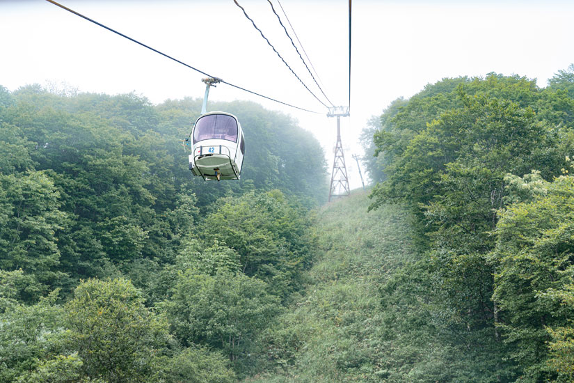 山麓駅から山頂エリアまで、約8分の空中散歩