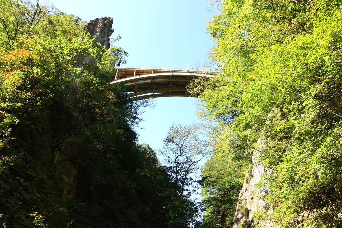 回顧橋から大深沢橋を見上げる