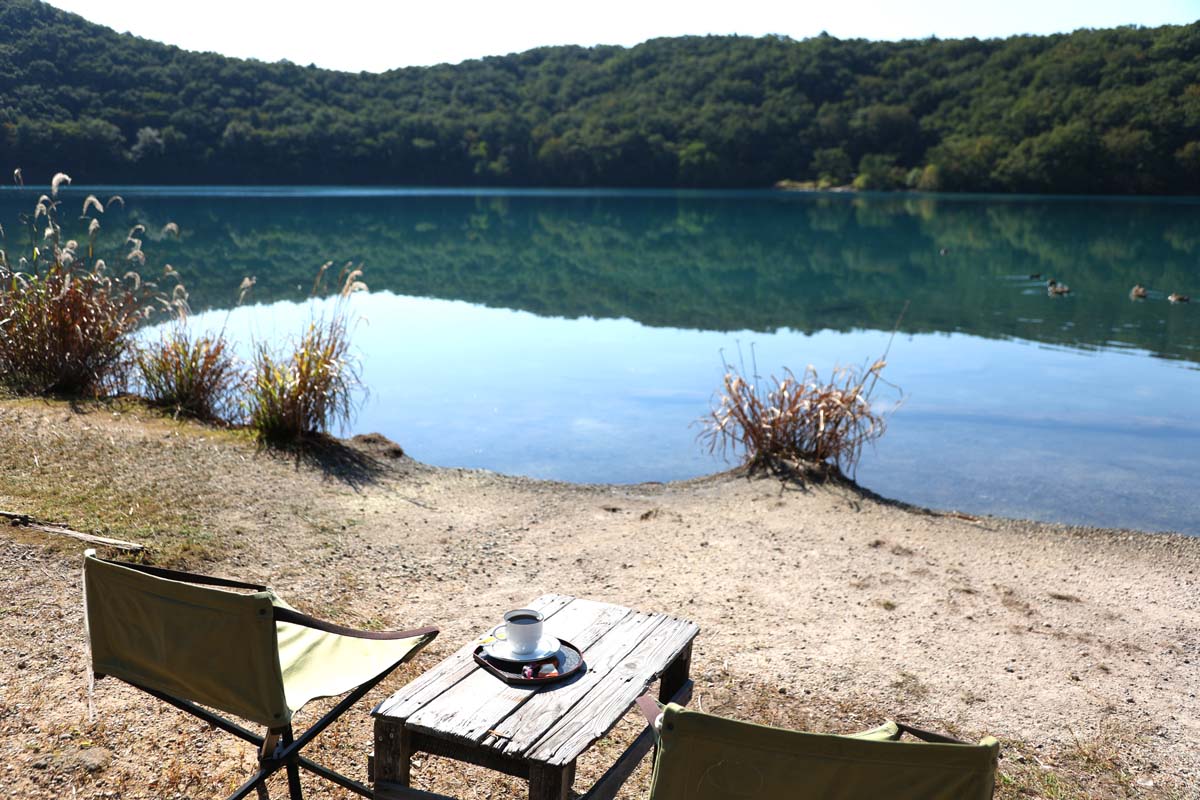 温泉水で入れたコーヒーでほっとひと息