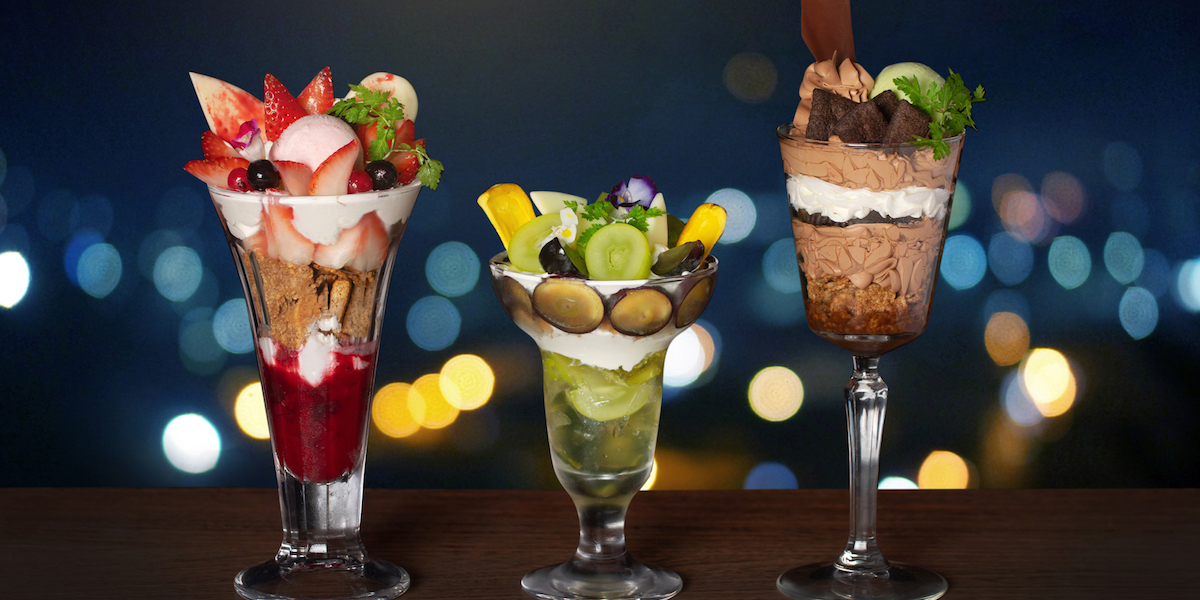 23時以降限定!渋谷の夜景を一望しながらいただく「夜パフェ」&「ミッドナイトハイティー」