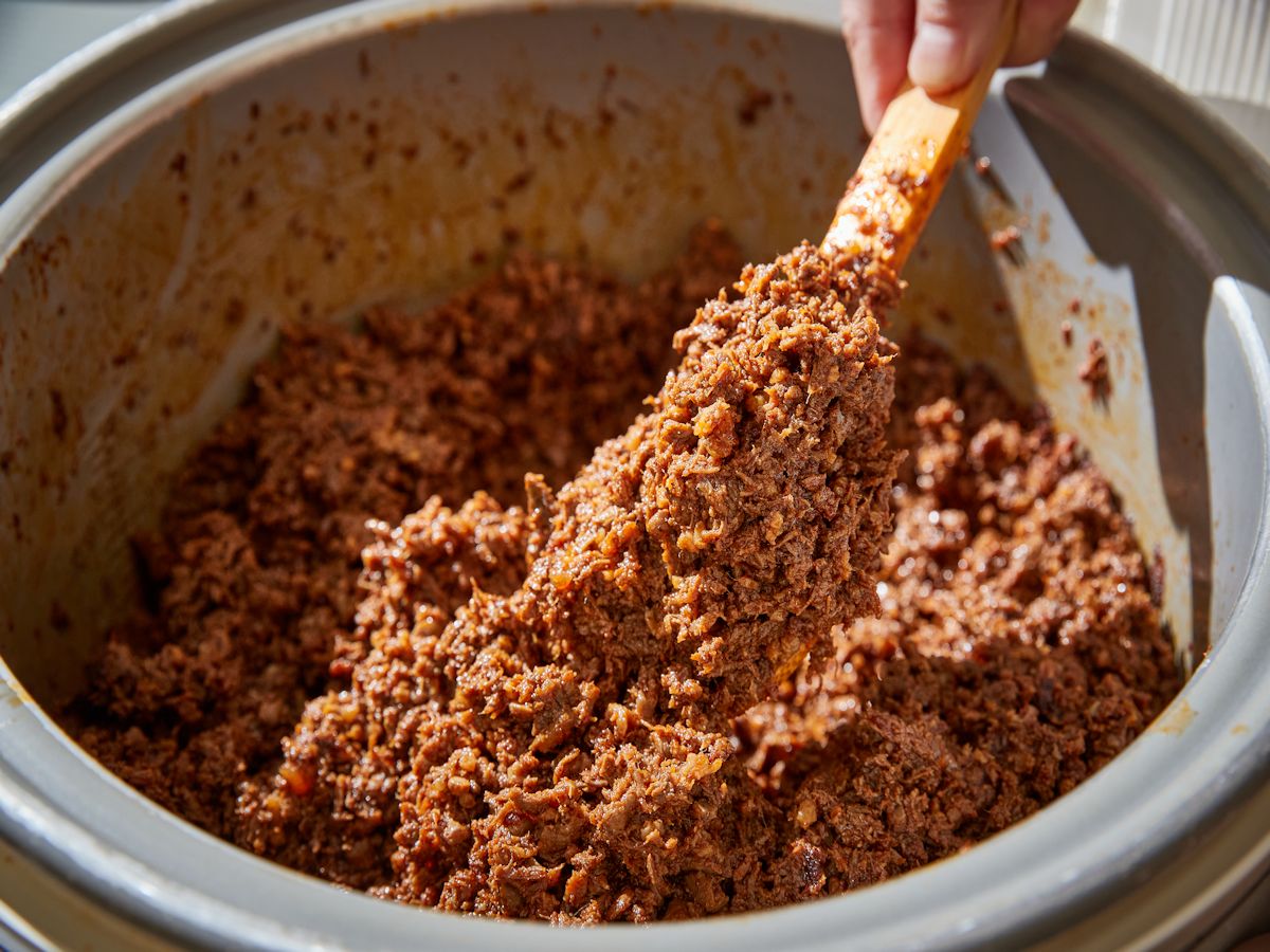 味の決め手となるタコスミート