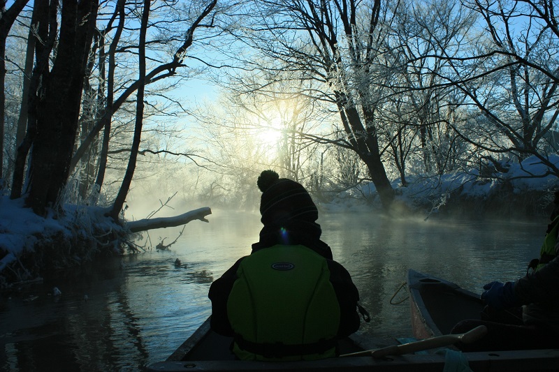 樹氷が幻想的な釧路川源流