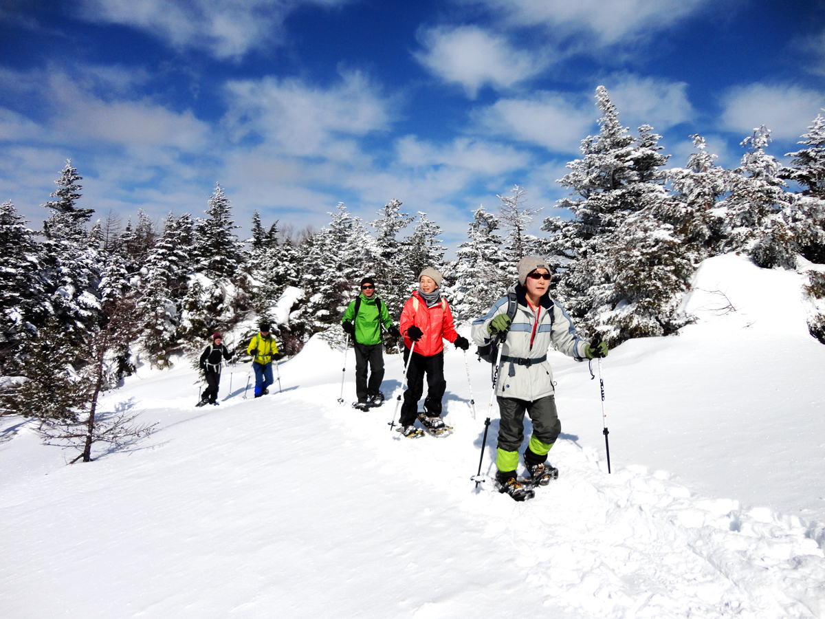 雄大な自然の中をスノーシューで歩こう
