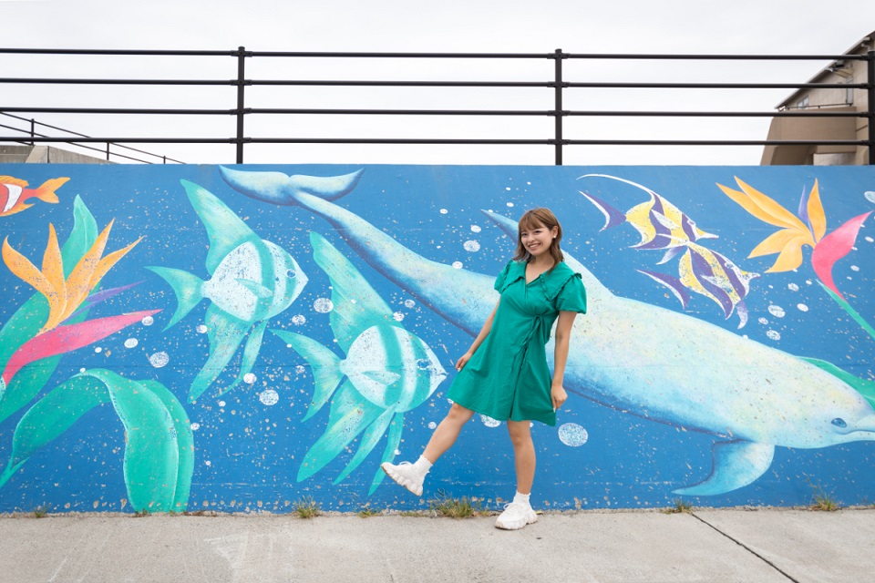 初島港到着記念にさっそく1枚