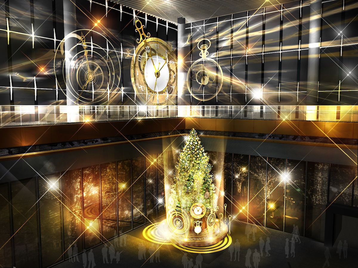 丸ビル１階マルキューブ クリスマスツリーイメージパース