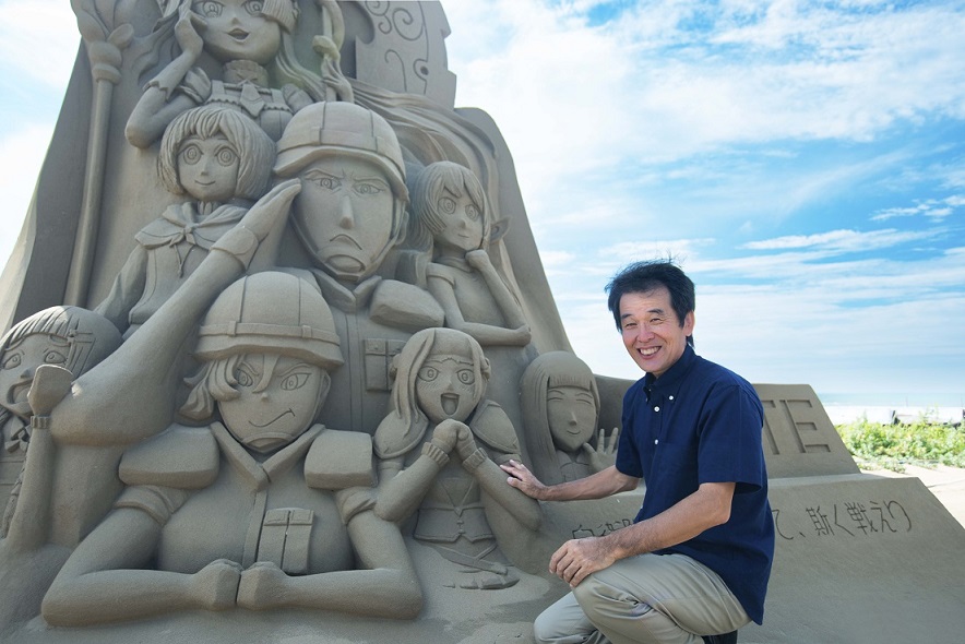 千里浜砂像協会の古永健雄会長
