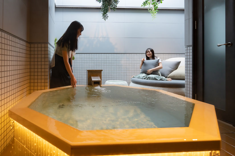 天然温泉を使った露天風呂