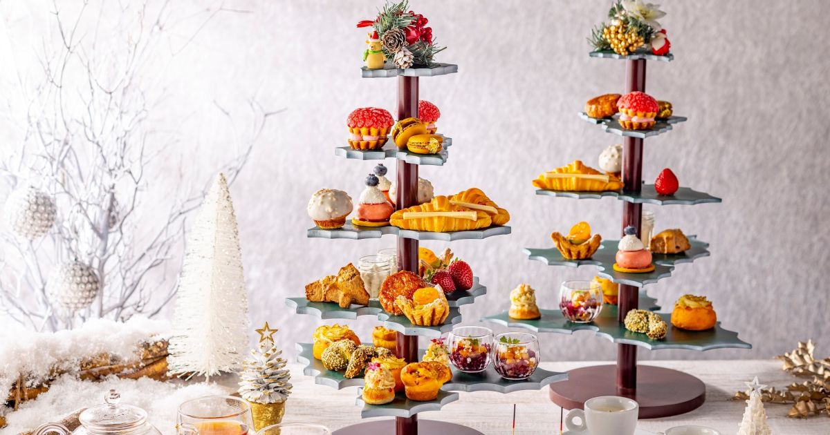 【ヒルトン東京】オリジナル クリスマスツリー型スタンドで贈るパンが主役のアフタヌーンティー！『サパン・ドゥ・ノエル』プティ・ブーランジェリー